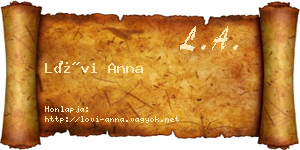 Lövi Anna névjegykártya