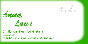 anna lovi business card
